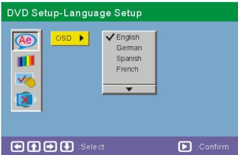 SIGMATEK PDX 1780 - OSD Language (Langue de l'affichage écran) - 1