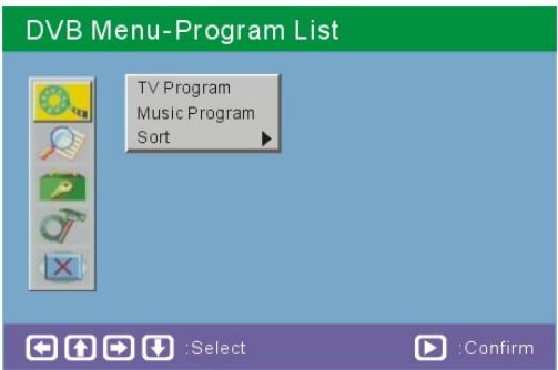 SIGMATEK PDX 1780 - Menu principal du DVB (TNT) - 2