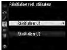 NIKON D610 - Sélectionner Réinitialiser U1 ou Réinitialiser U2. - 2