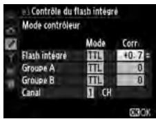 NIKON D610 - Ajuster les paramètres du flash intégré. - 1