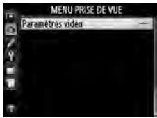 NIKON D610 - Sélectionner Paramètres video. - 2