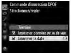 NIKON D610 - Sélectionner les options d'impression. - 1