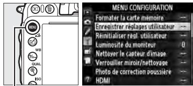 NIKON D610 - Sélectionner Enregistrrer régles utilisateur. - 1