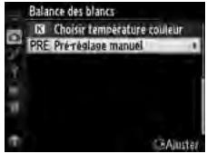 NIKON D610 - Sélectionner PRE (Pré-réglage manuel). - 2