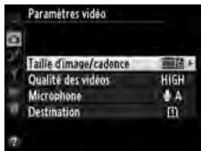 NIKON D610 - Choiser les options video. - 2