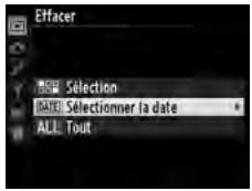 NIKON D610 - Choisir l'option Sélectionner la date. - 2