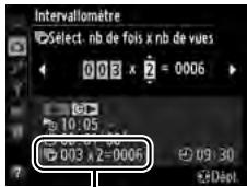 NIKON D610 - Choiser le nombre d'intervalles et le nombre de prises de vues par intervalle. - 2