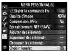NIKON D610 - Sélectionner Choisir l'onglet. - 2