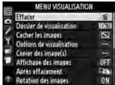 NIKON D610 - Placer le curseur dans le menu sélectionné. - 2