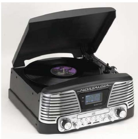 BIGBEN TD79 GB2 - TOURNE-DISQUES NOSTALGIA RADIO AM/FM STEREO LECTEUR CD ET ENCODEUR USB/SD - 1