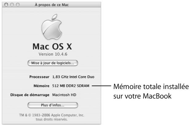 APPLE MACBOOK 12 MJY426SCO - Pour vérifier la mémoire de votre ordinateur : - 1