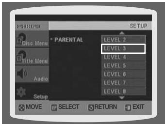 SAMSUNG HT-X710T - CONFIGURATION DU CONTROLE PARENTAL (NIVEAU DE CLASSEMENT) - 2