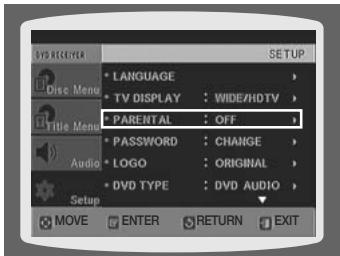 SAMSUNG HT-X710T - CONFIGURATION DU CONTROLE PARENTAL (NIVEAU DE CLASSEMENT) - 1