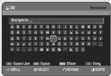 SAMSUNG DVD-HR755 - Changement du nom d'une entrée dans la liste de lecture - 3