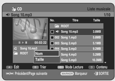 SAMSUNG DVD-HR755 - Aller dans liste de fichiers musicaux - 1