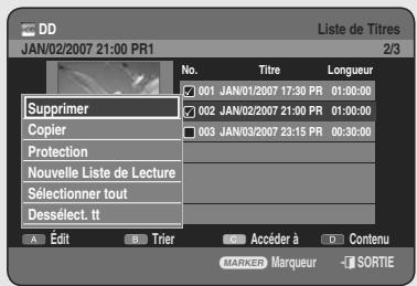 SAMSUNG DVD-HR755 - Utilisation du bouton TITLE LIST - 3