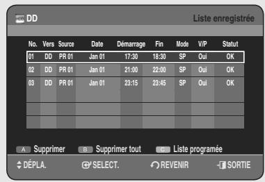 SAMSUNG DVD-HR755 - Informations relatives à Liste enregistrée - 3