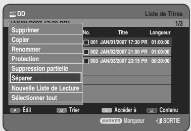 SAMSUNG DVD-HR755 - Utilisation du bouton TITLE LIST - 3