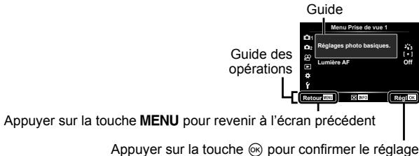 OLYMPUS TG-5 - Appuyez sur la touche MENU pour afficher les menus. - 1