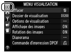 NIKON D3200 18-55 UR II - Sélectionner un menu. - 2