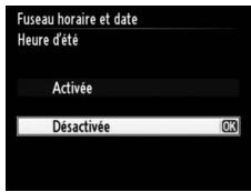 NIKON D3200 18-55 UR II - Activer ou désactiver l'heure d'été. - 2