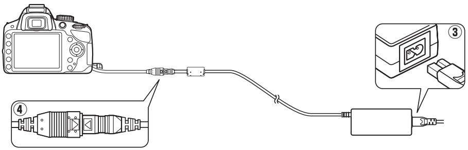 NIKON D3200 18-55 UR II - Raccorder l'adaptateur secteur. - 1