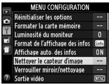 NIKON D3200 18-55 UR II - Sélectionner Nettoyer le capteur d'image dans le menu Configuration. - 2