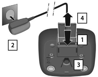 GIGASET A545 TRIO BLANC - Raccordement du chargeur (s'il est fourni) - 1