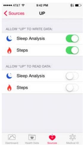 JAWBONE UPMOVE VIOLET - Connexion avec App santé d'Apple - 4