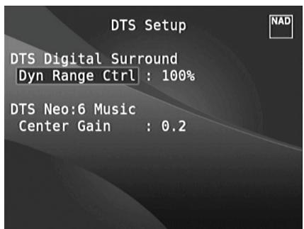 NAD 1787 - DTS SETUP (CONFIGURATION DTS) - 1