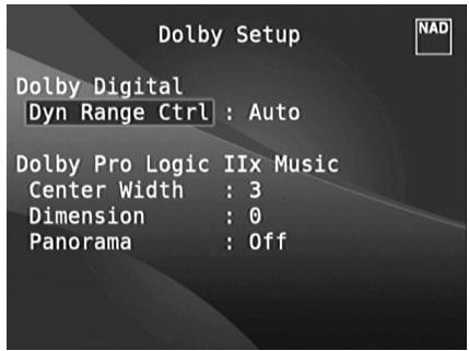 NAD 1787 - DOLBY SETUP (CONFIGURATION DOLBY) - 1