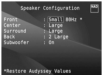 NAD 1787 - SPEAKER CONFIGURATION (CONFIGURATION DES HAUT-PARLEURS) - 1