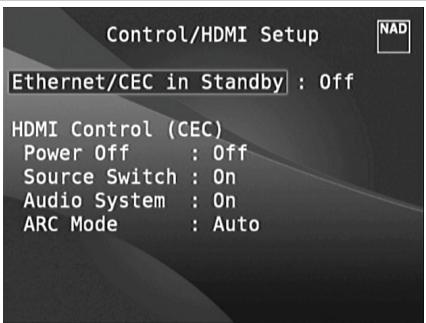 NAD 1787 - CONTROL/HDMI SETUP (COMMANDE/CONFIGURATION HDMI) - 1