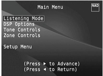 NAD 1787 - FONCTIONNEMENT DUT 787 - MENU DE CONFIGURATION - 4