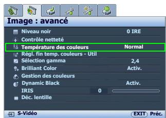 BENO W2000 - Sélection d'une température des couleurs - 1
