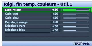 BENO W2000 - Réglage d'une température des couleurs préféree - 1