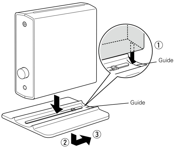 DENON DA300 USB - ■ Comment attacher le socle pour le positionnement à la verticale - 1
