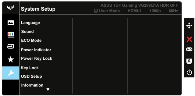 ASUS VG289Q1A - System Setup - 1