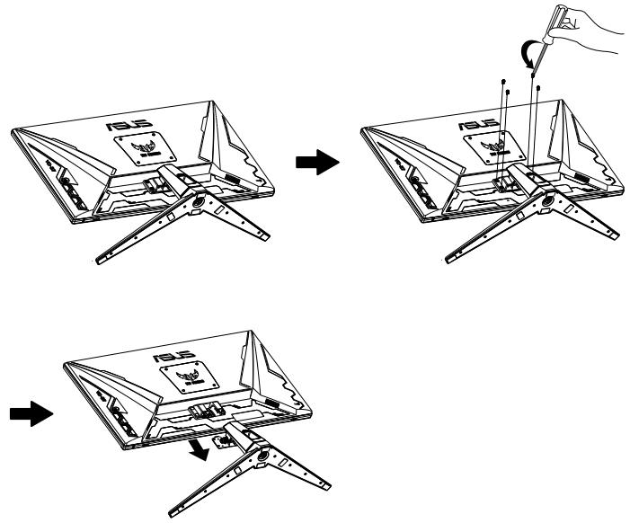 ASUS VG289Q1A - To detach the arm/stand - 1