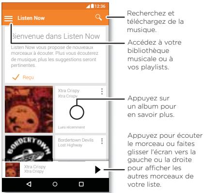 LENOVO MOTO G4 PLAY WHITE - Démarrage rapide : musique - 1