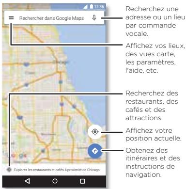 LENOVO MOTO G4 PLAY WHITE - Trouver la fonction: Applications > Maps - 1