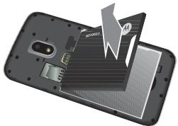 LENOVO MOTO G4 PLAY WHITE - Retrait de la batterie et insertion des cartes - 1