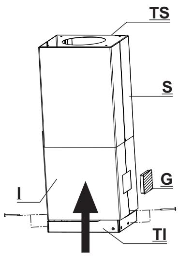 ARTHUR MARTIN AFCI 9080 X - Fixation de la cheminée téléscopique - 2