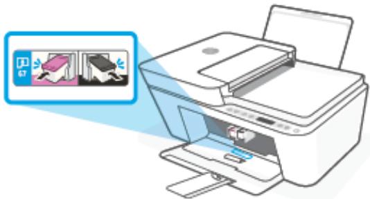HP DeskJet Plus 4122 - Localisation du numéro de cartouche sur l'imprimante - 1