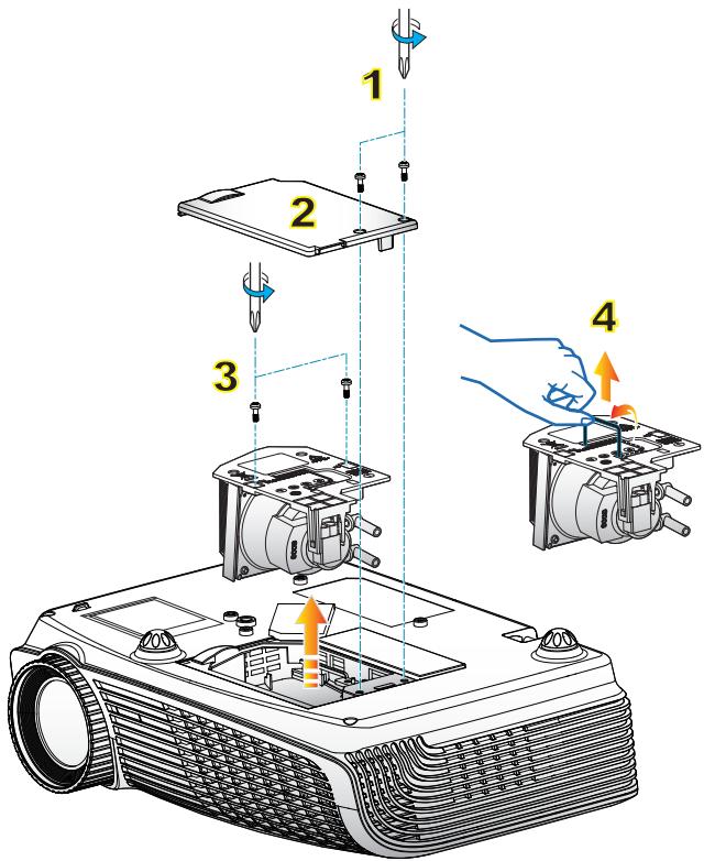 OPTOMAR DH1011 - Remplacement de la lampe - 8
