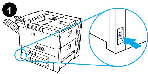 HEWLETT PACKARD LaserJet 8150 - Étape 9 branchement du cordon d'alimentation - 1