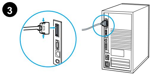HEWLETT PACKARD LaserJet 8150 - Collegamento del cavo parallelo - 3