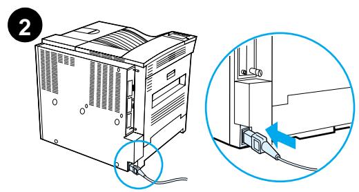 HEWLETT PACKARD LaserJet 8150 - Stap 9 Het netsnoer aansluiten - 2