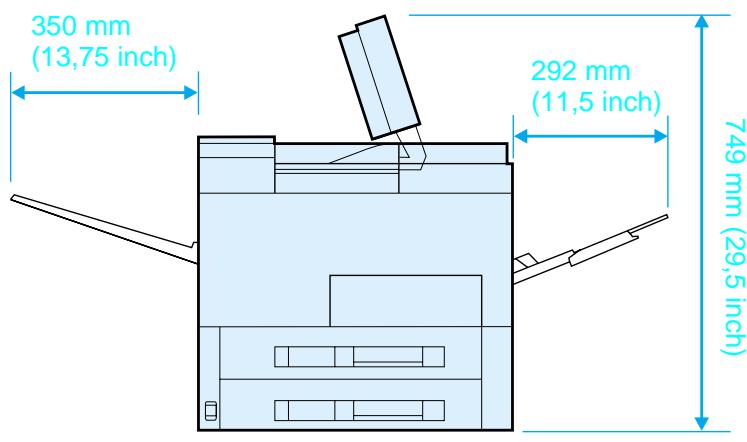 HEWLETT PACKARD LaserJet 8150 - Afmetingen van de printer - 2
