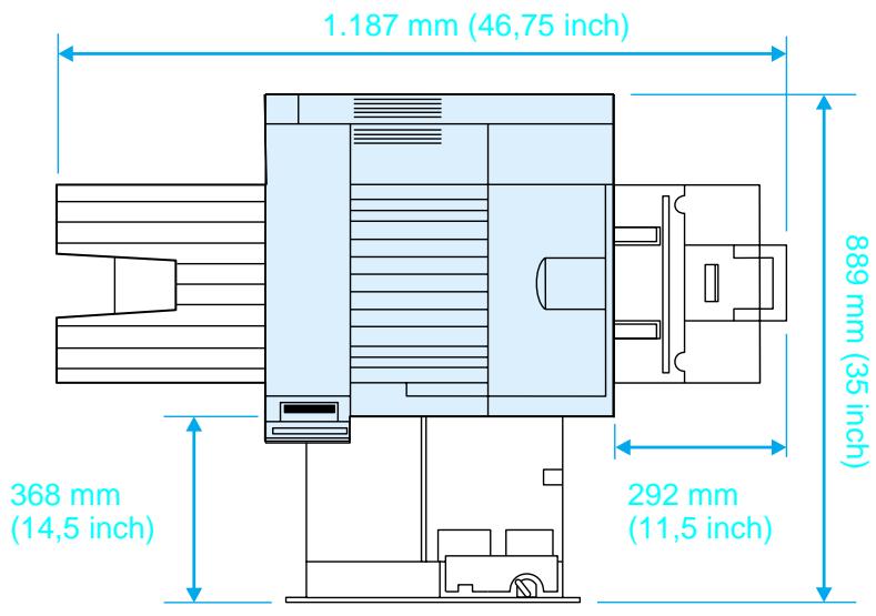 HEWLETT PACKARD LaserJet 8150 - Afmetingen van de printer - 1